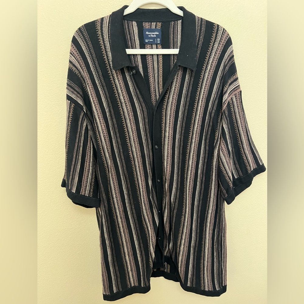 Abercrombie Men knit short sleeve button down